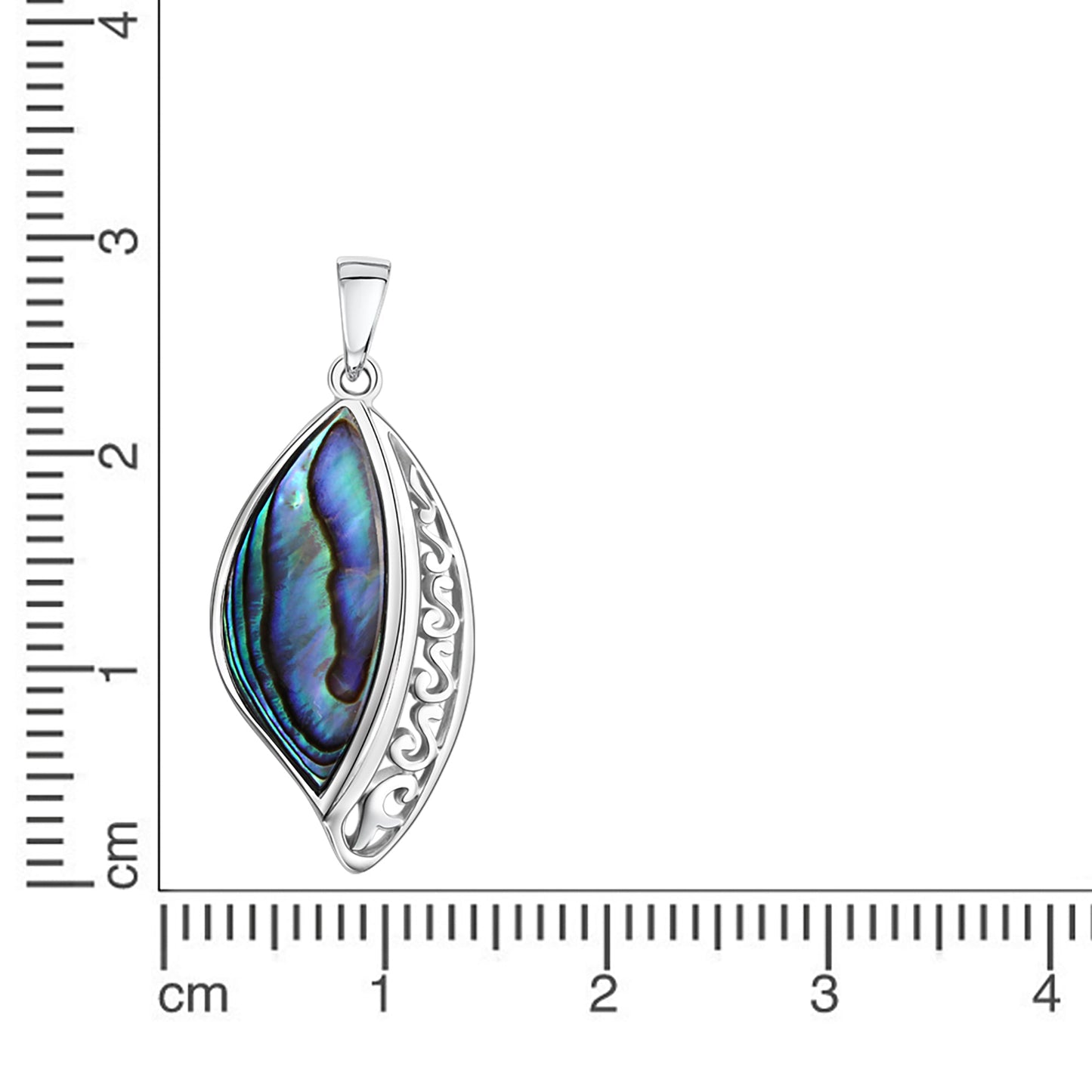 Anhänger 925/- Sterling Silber rhodiniert 3,5cm Abalone