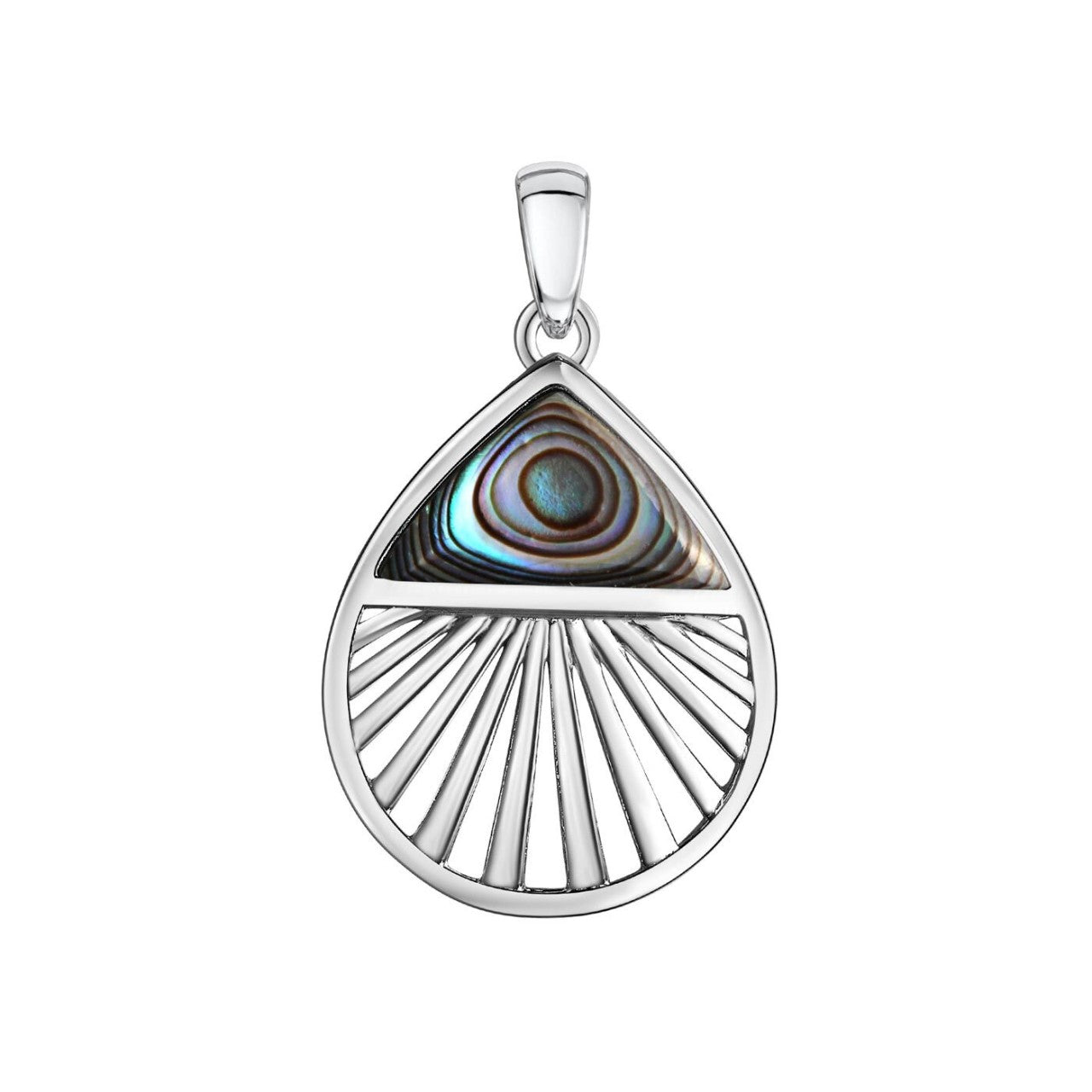 Schmuck Halsketten-Anhänger Damen 925er Sterling Silber rhodiniert Abalone 2,8cm günstig kaufen