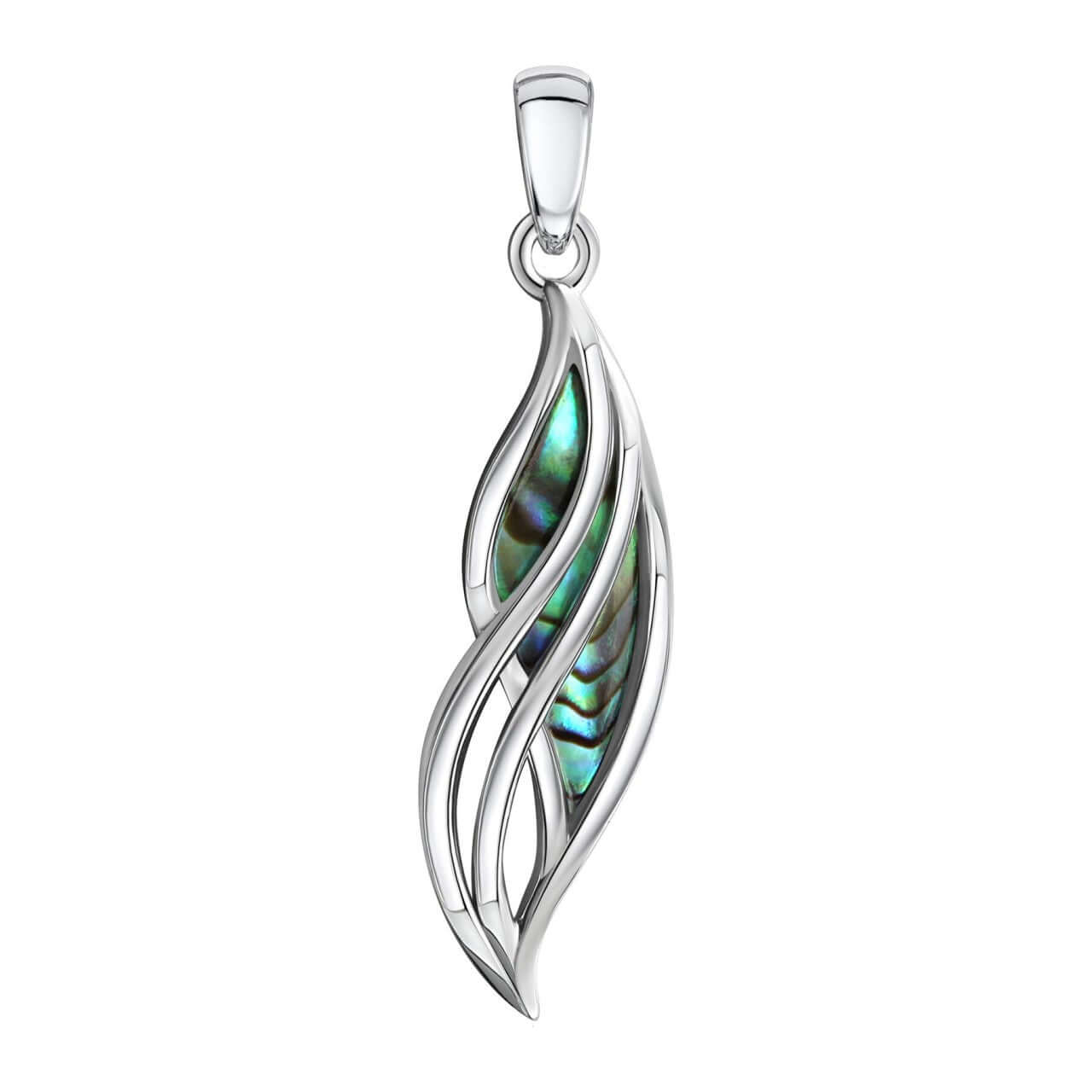 Schmuck Halsketten-Anhänger Damen 925er Sterling Silber rhodiniert Abalone 3,5cm günstig kaufen