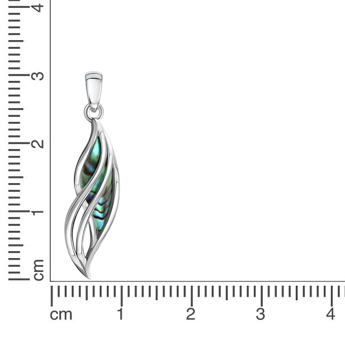 Anhänger 925/- Sterling Silber rhodiniert 3,5cm Abalone