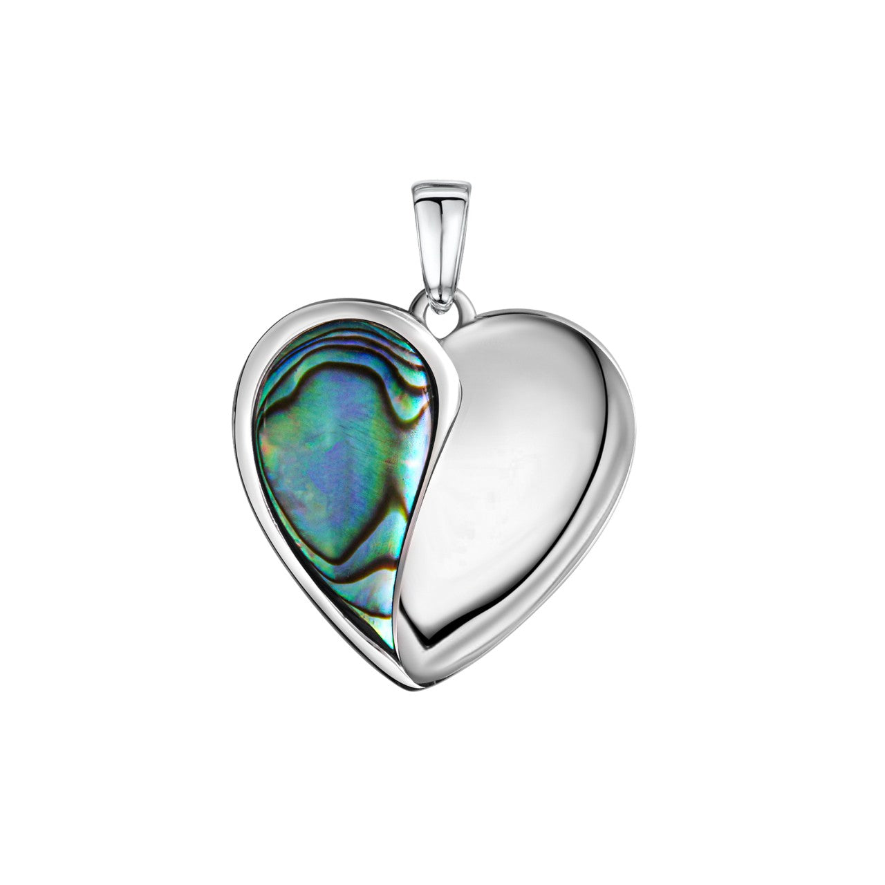 Schmuck Halsketten-Anhänger Damen 925-Sterling Silber rhodiniert Abalone Herz 2,6cm günstig kaufen