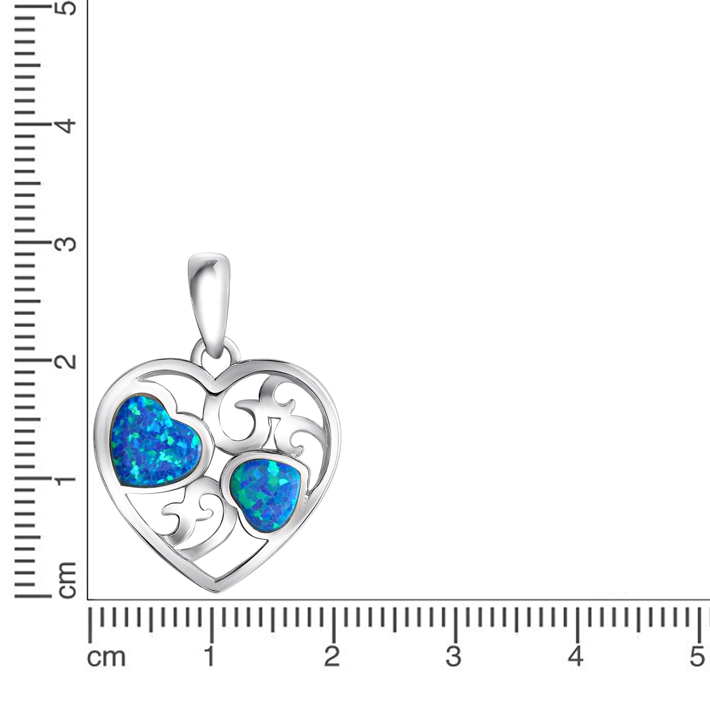 Anhänger 925/- Sterling Silber rhodiniert 2,2cm synth. Opal
