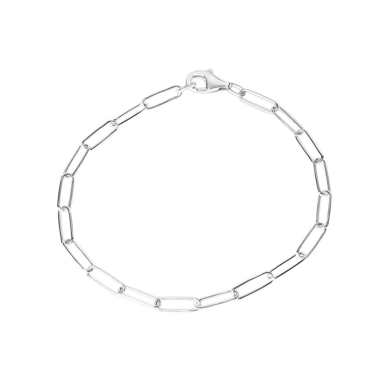 Schmuck Armband Damen 925er Sterlingsilber Gliederarmband glanz weiß 19cm günstig kaufen