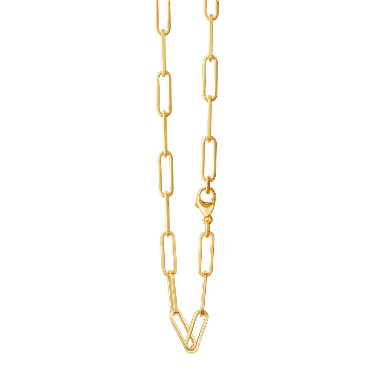 Schmuck Collier Damen 925er Sterling Silber vergoldet Gliederkette 55cm günstig kaufen