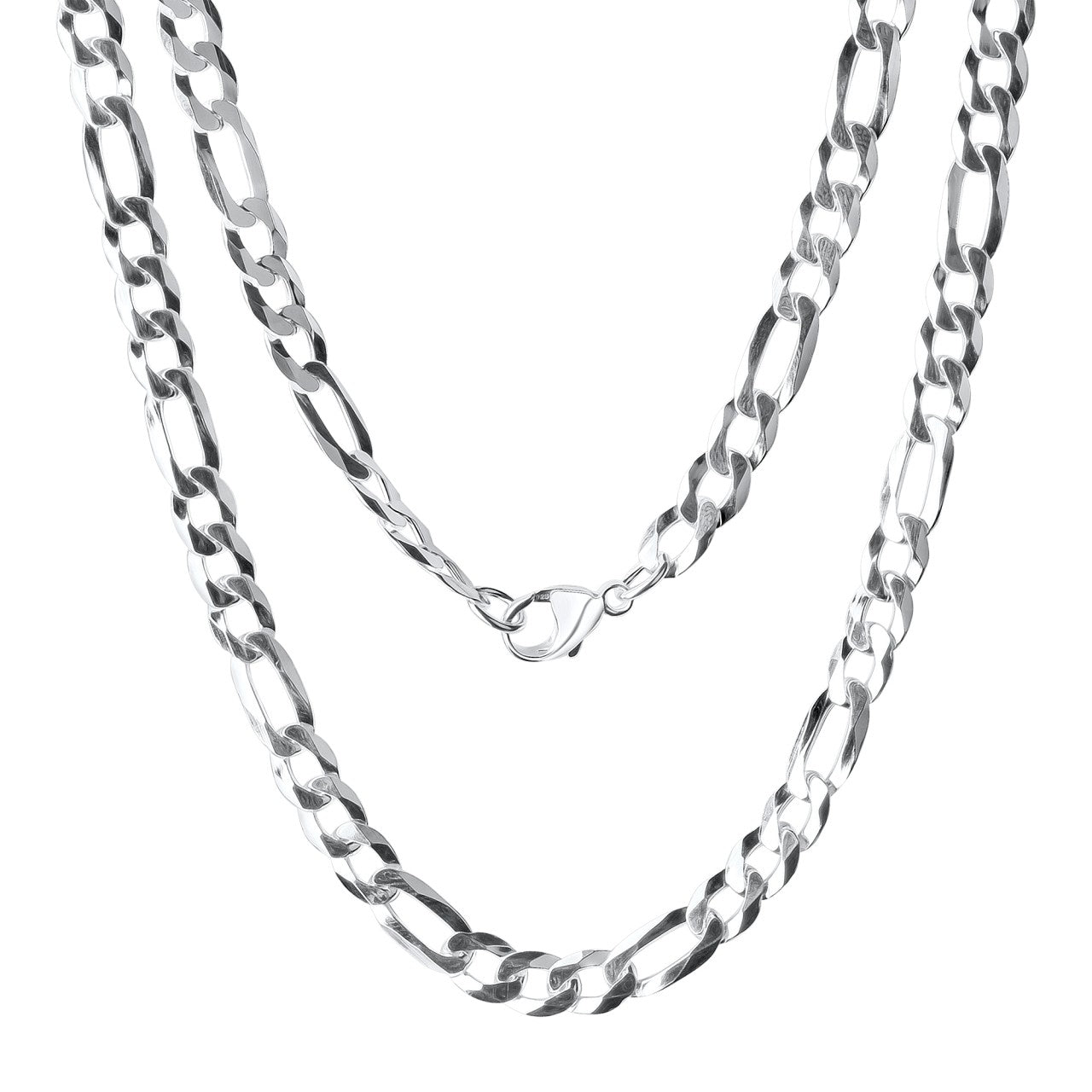 Schmuck Collier Damen 925er Sterling Silber weiß Figarokette 50cm günstig kaufen