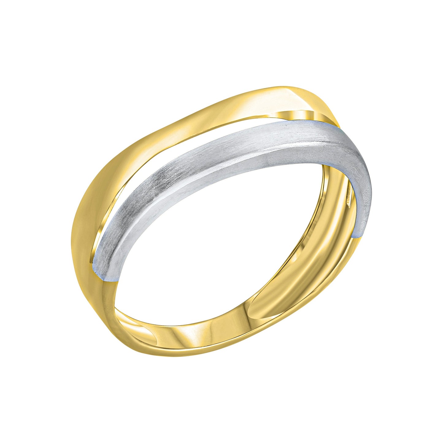 Damenring aus 585/- Gelbgold/Weißgold glanz/matt