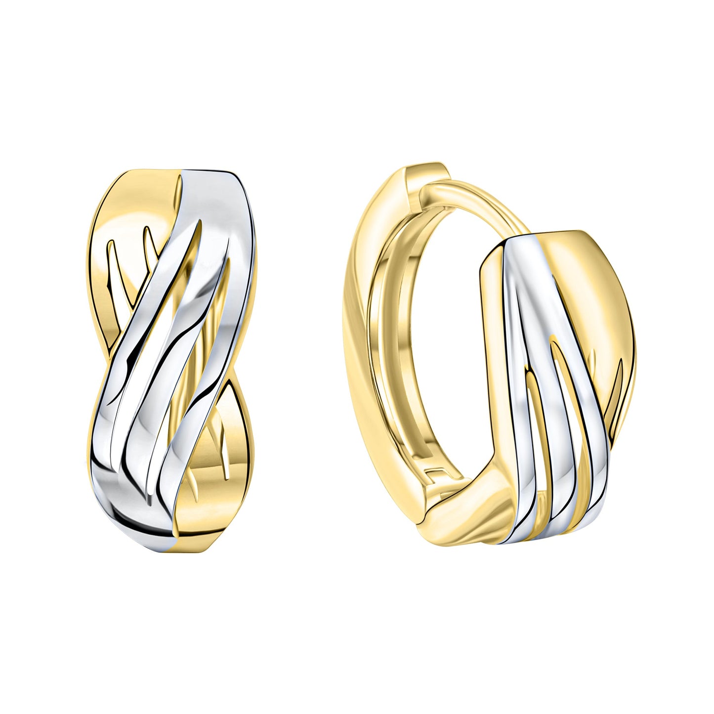 Creolen 375/- Gold rhodiniert (teil) 1,2cm