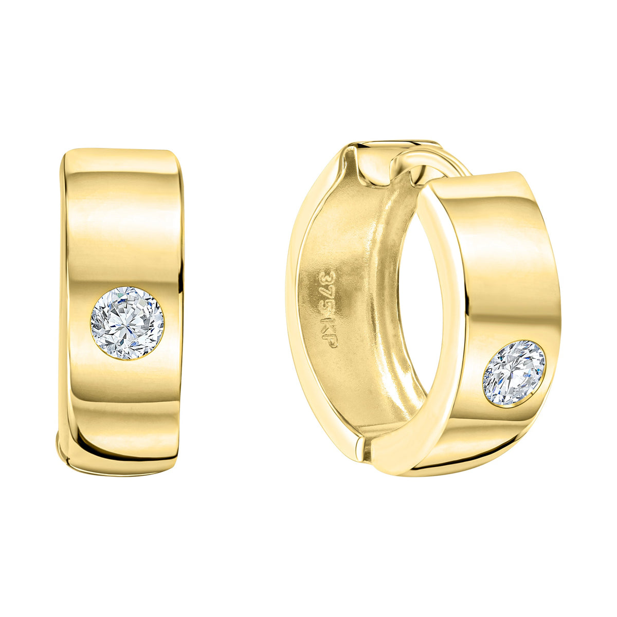 Klappcreolen 375/- Gold 1,4cm Zirkonia