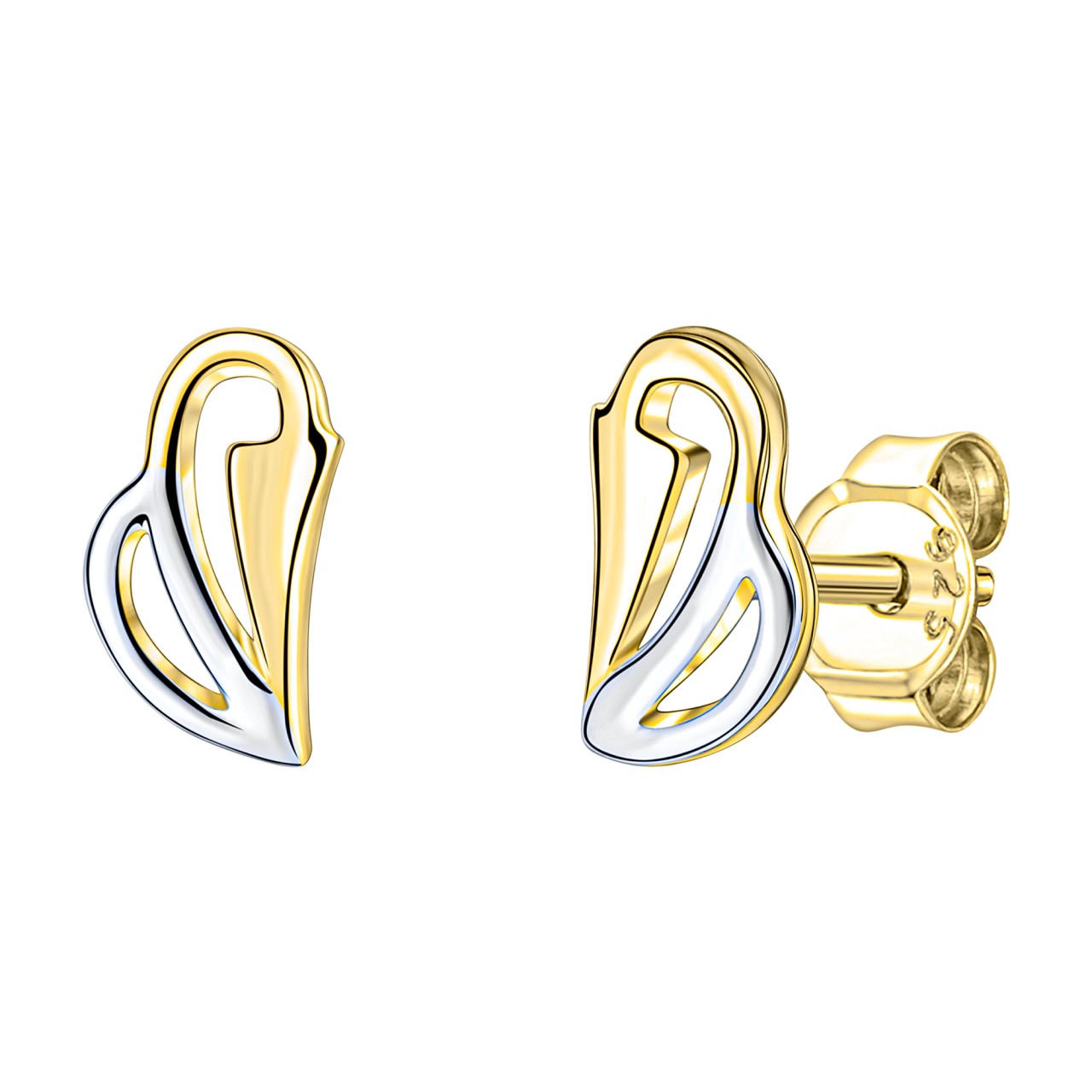 Schmuck Ohrstecker Damen 375er Gelbgold bicolor glanz 0,7cm, 1 Paar günstig kaufen