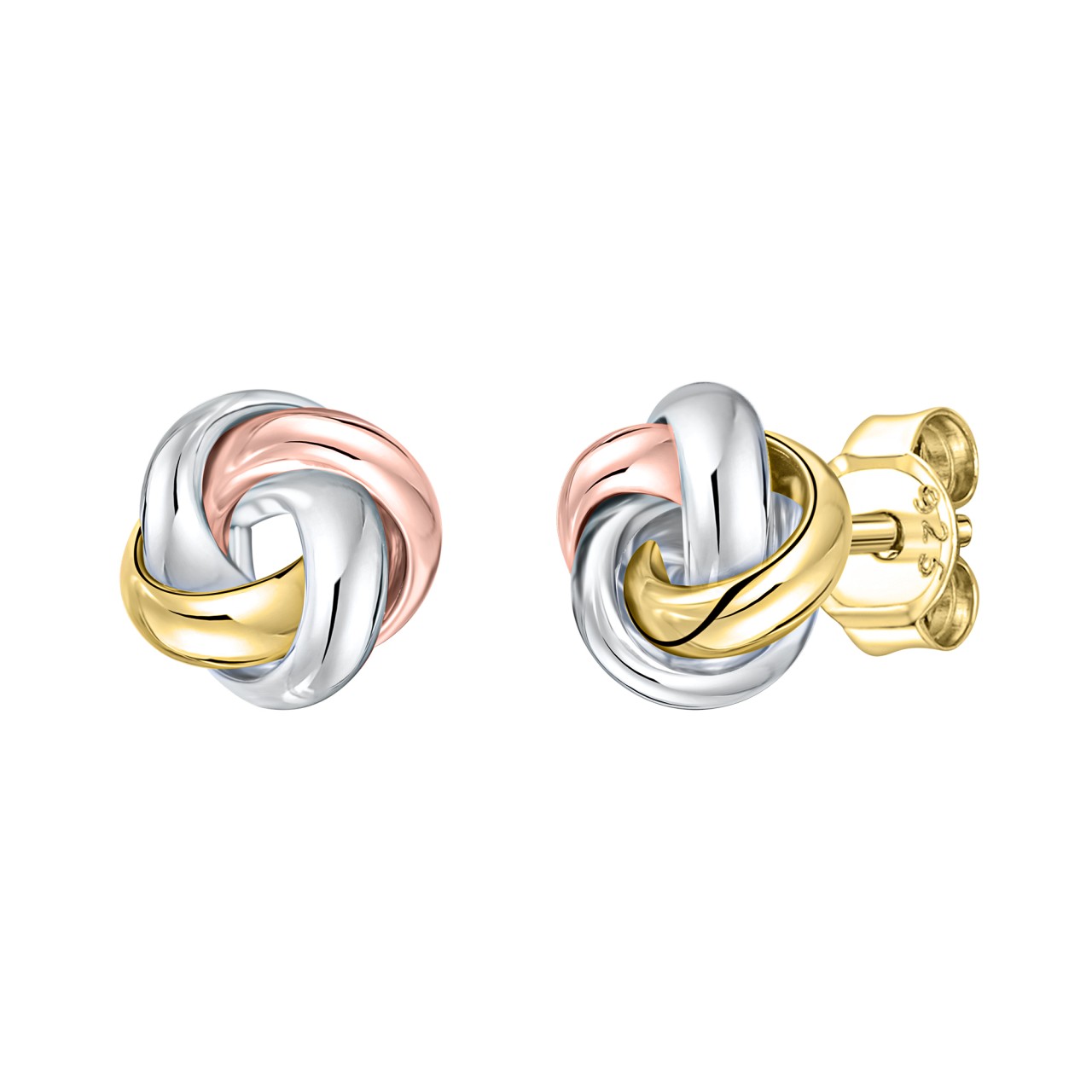 Schmuck Ohrstecker Damen 375er Gelbgold tricolor, 1 Paar günstig kaufen