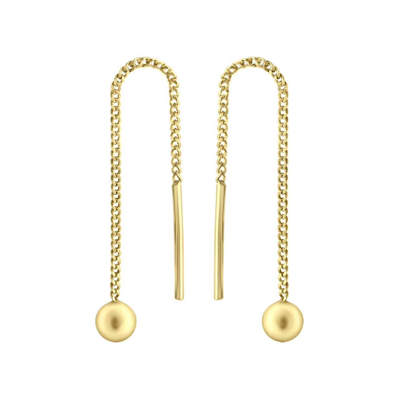 Schmuck Durchzieh-Ohrringe 333er Gelbgold glanz Kugel 5,5cm, 1 Paar günstig kaufen