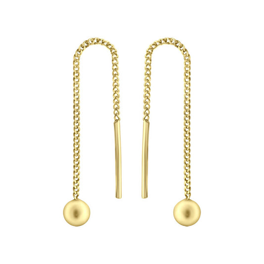Schmuck Durchzieh-Ohrringe 333er Gelbgold glanz Kugel 5,5cm, 1 Paar günstig kaufen