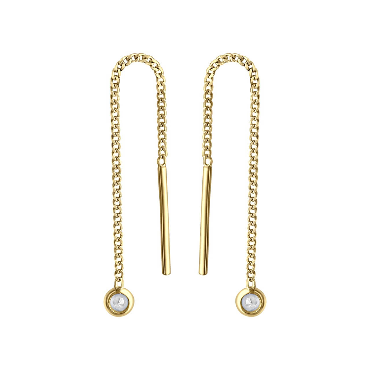 Schmuck Durchzieh-Ohrringe 333er Gelbgold Zirkonia 5,5cm, 1 Paar günstig kaufen