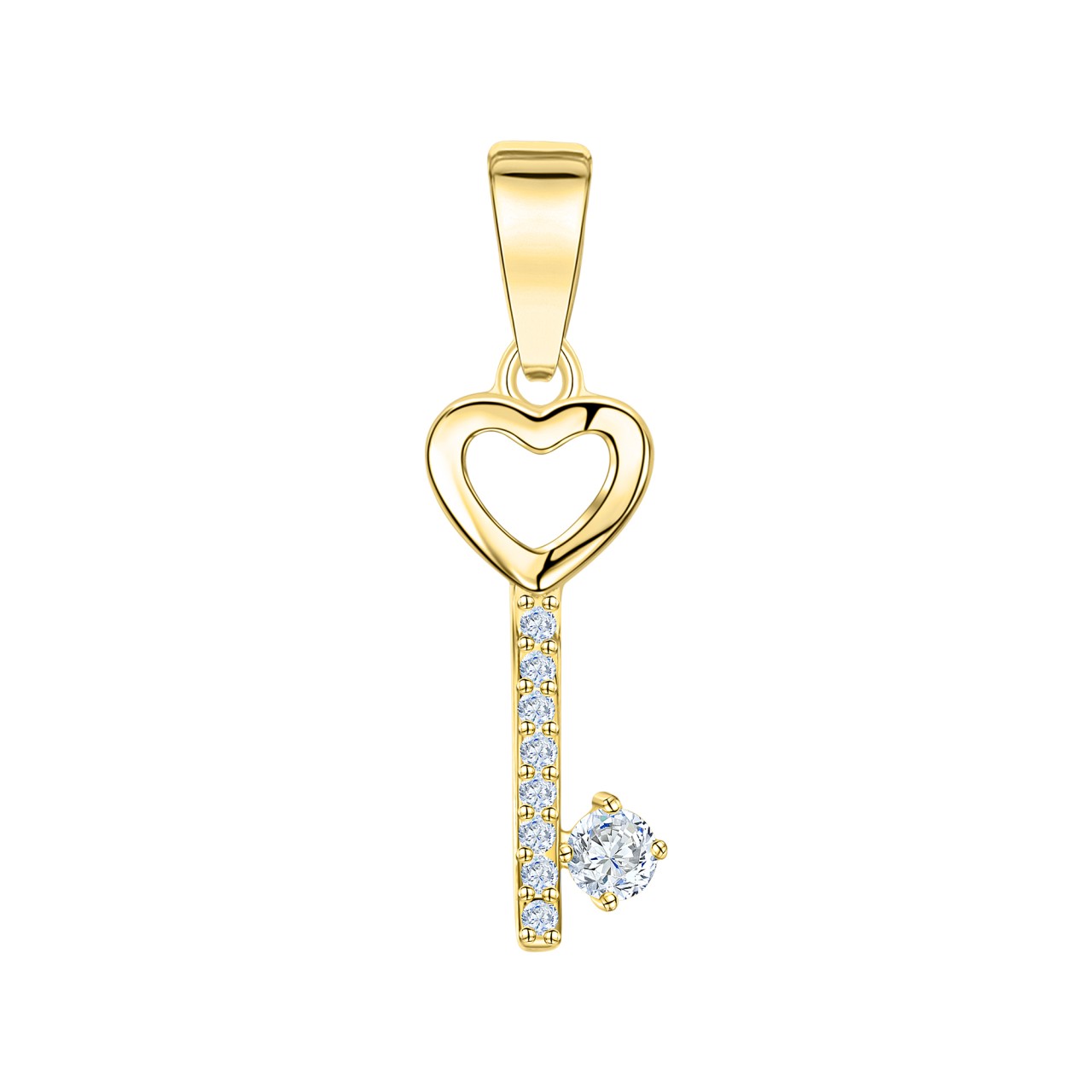Schmuck Halsketten-Anhänger Damen 375er Gelbgold bicolor Zirkonia 2,2cm günstig kaufen