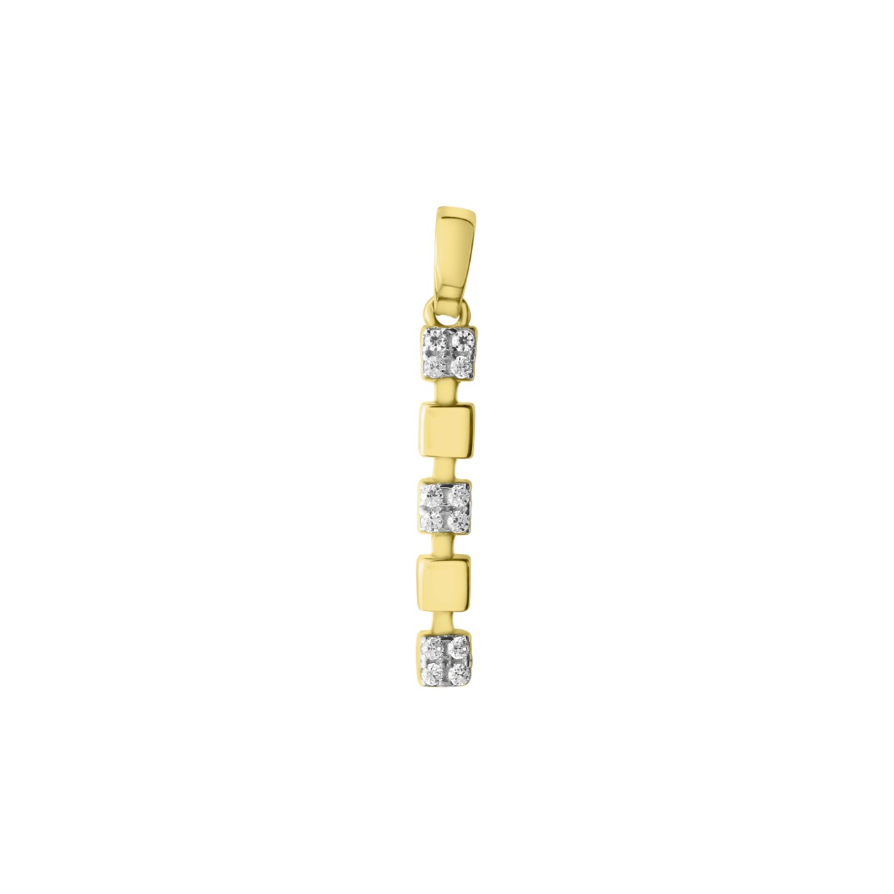 Schmuck Halsketten-Anhänger Damen 375er Gelbgold bicolor Zirkonia 2,2cm günstig kaufen
