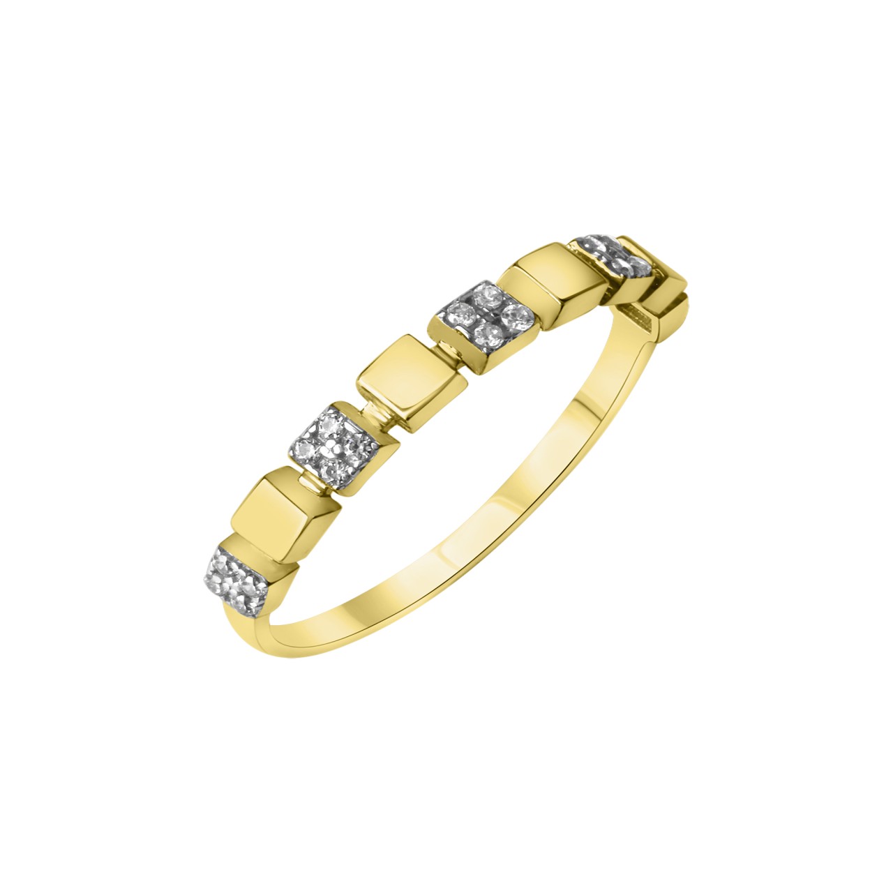 Schmuck Goldring Damen 375er Gelbgold bicolor Zirkonia günstig kaufen