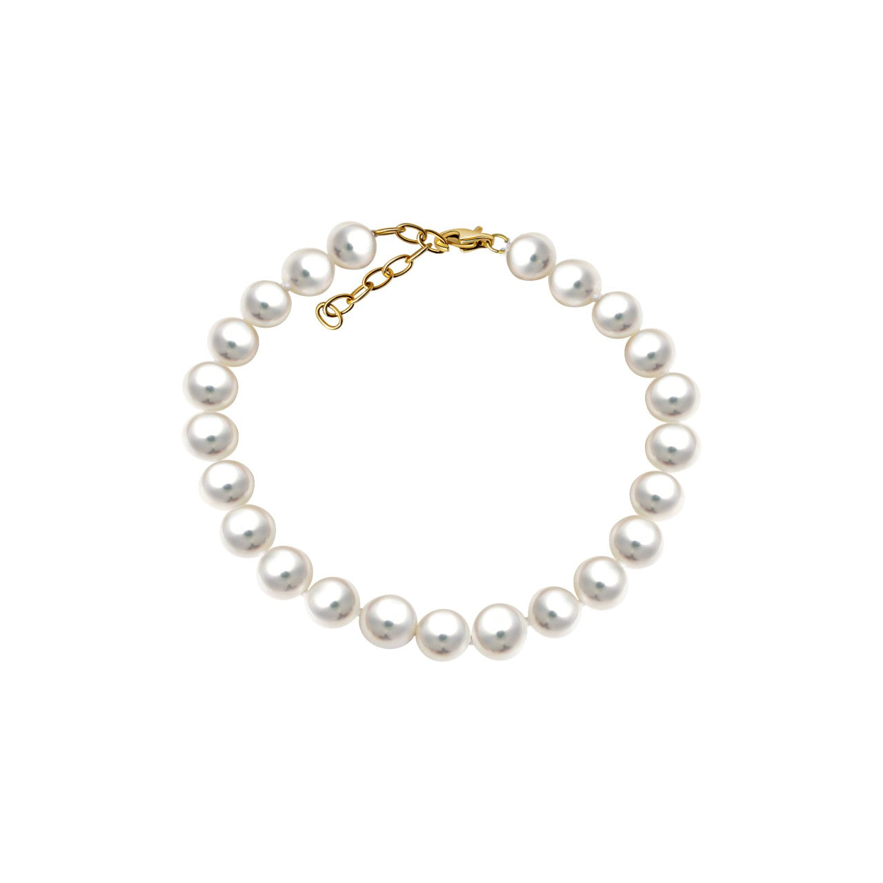 Schmuck Perlenarmband Damen 585er Gelbgold Süßwasserzuchtperle 6,5-7mm 18+3cm günstig kaufen