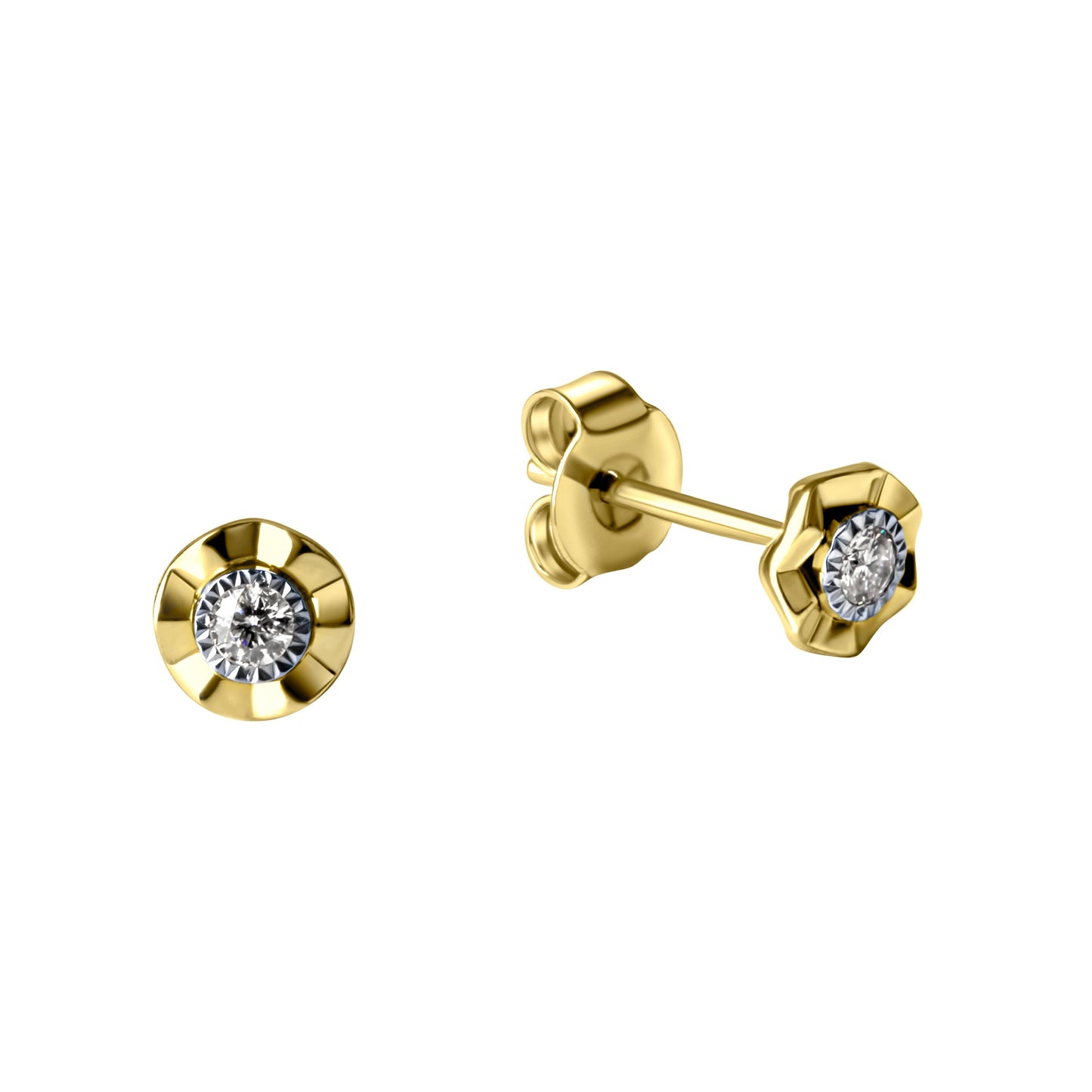 Ohrstecker 585/- Gold rhodiniert (teil) 0,6cm Brillant 0,07ct.