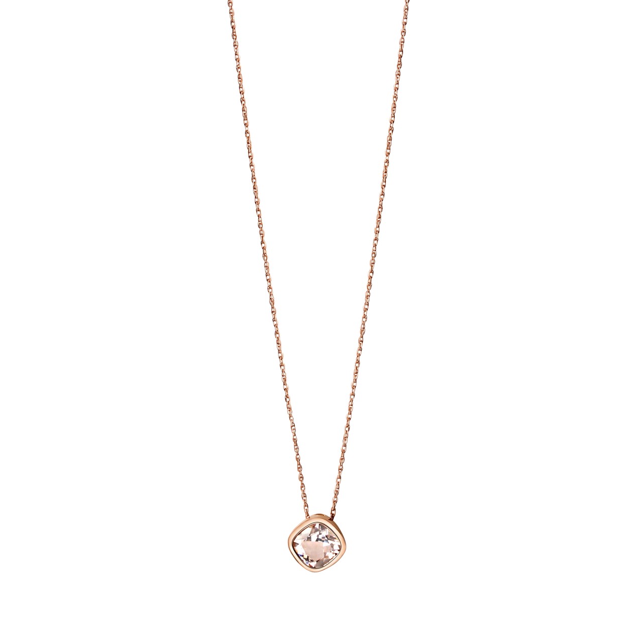 Schmuck Halsketten-Anhänger mit Halskette Damen 585er Rotgold glanz Morganit 46cm günstig kaufen