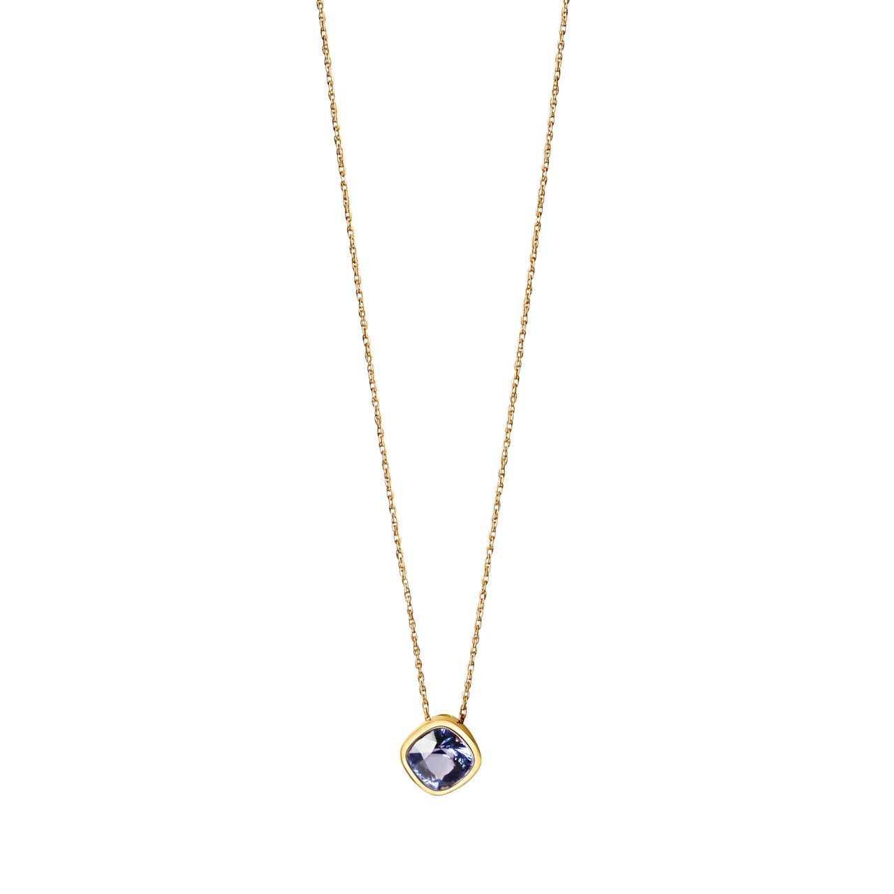 Schmuck Halsketten-Anhänger mit Halskette Damen 585er Gelbgold glanz Tansanit 46cm günstig kaufen