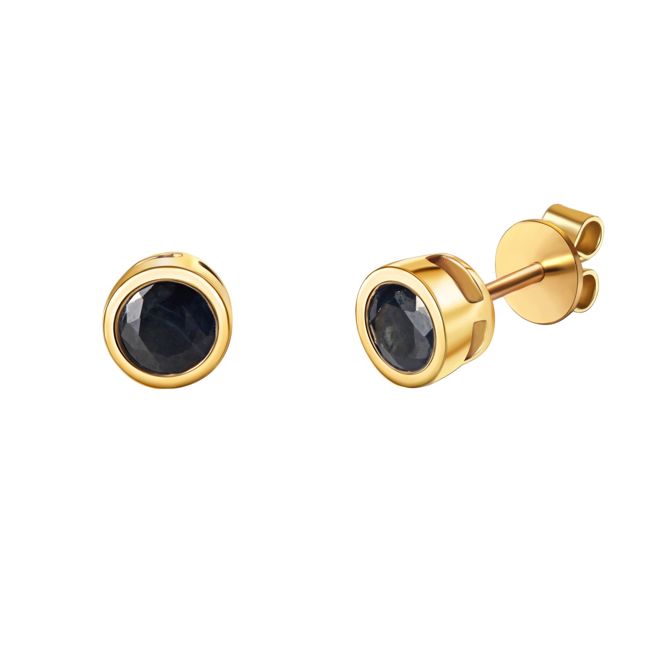 Schmuck Ohrstecker Damen 585er Gelbgold glanz Safir, 1 Paar günstig kaufen