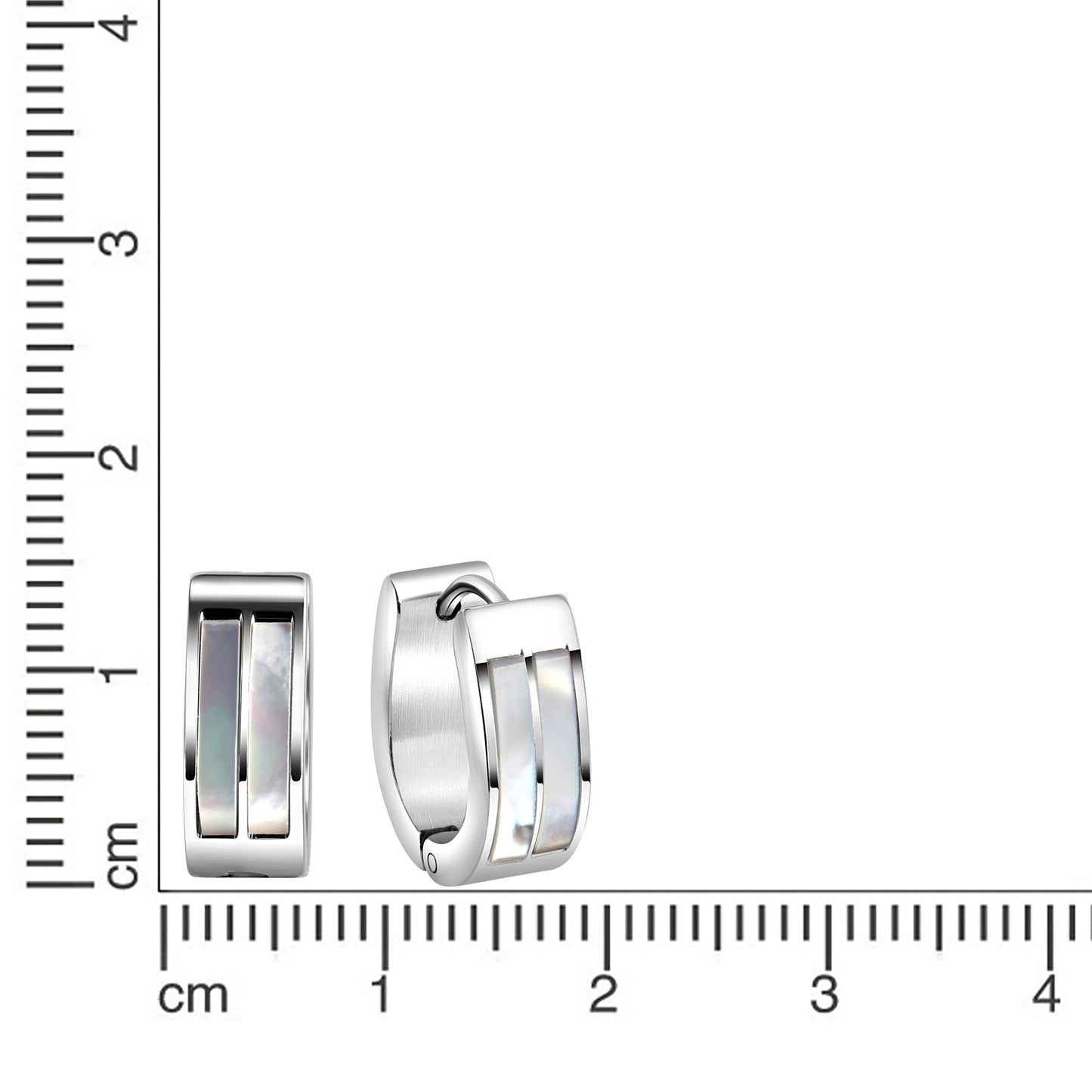 Klappcreolen Edelstahl 1,5cm Perlmutt