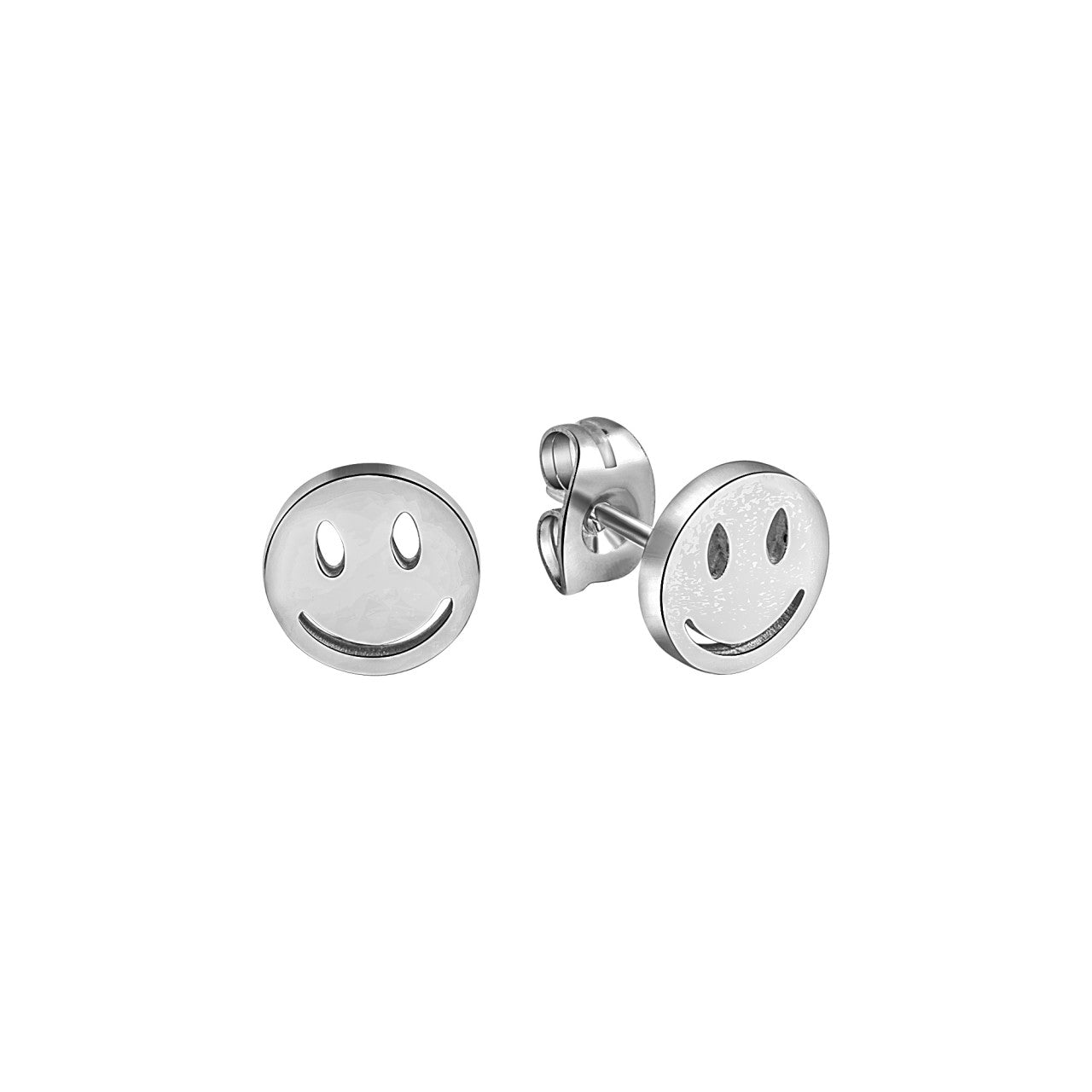 Schmuck Ohrstecker Damen Edelstahl PVD schwarz Smiley, 1 Paar günstig kaufen