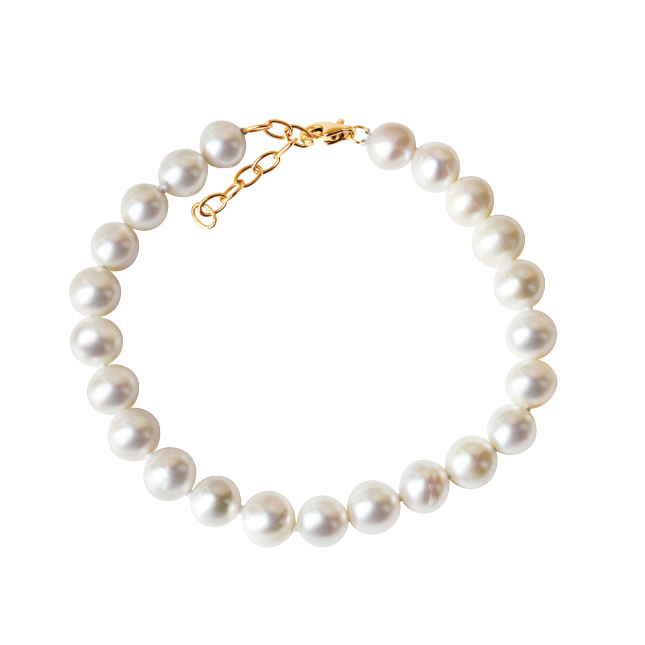 Schmuck Perlenarmband Damen 375er Gelbgold Süßwasserzuchtperle 7,5-8 mm 18+3cm günstig kaufen