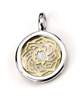 Schmuck Halsketten-Anhänger Damen 925er Sterlingsilber rhodiniert teils vergoldet 2,5cm günstig kaufen