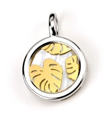 Schmuck Halsketten-Anhänger Damen 925er Sterlingsilber rhodiniert teils vergoldet 2,5cm günstig kaufen