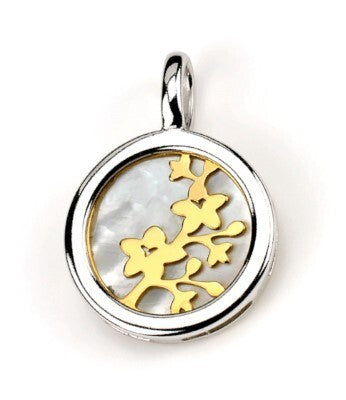 Schmuck Halsketten-Anhänger Damen 925er Sterlingsilber rhodiniert teils vergoldet 2,5cm günstig kaufen