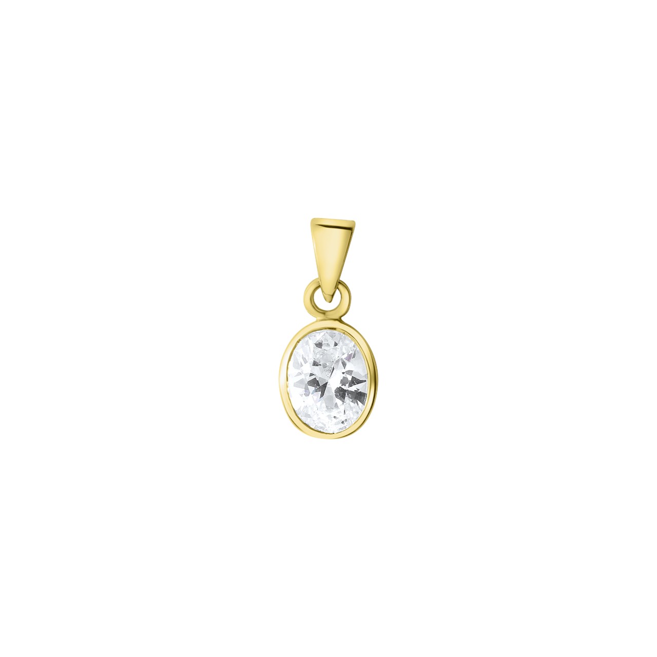 Schmuck Halsketten-Anhänger Damen 375er Gelbgold Zirkonia 1,4cm günstig kaufen