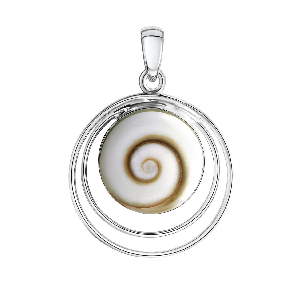 Schmuck Halsketten-Anhänger Damen 925er Silber rhodiniert mit Muschel weiß 3,0cm günstig kaufen