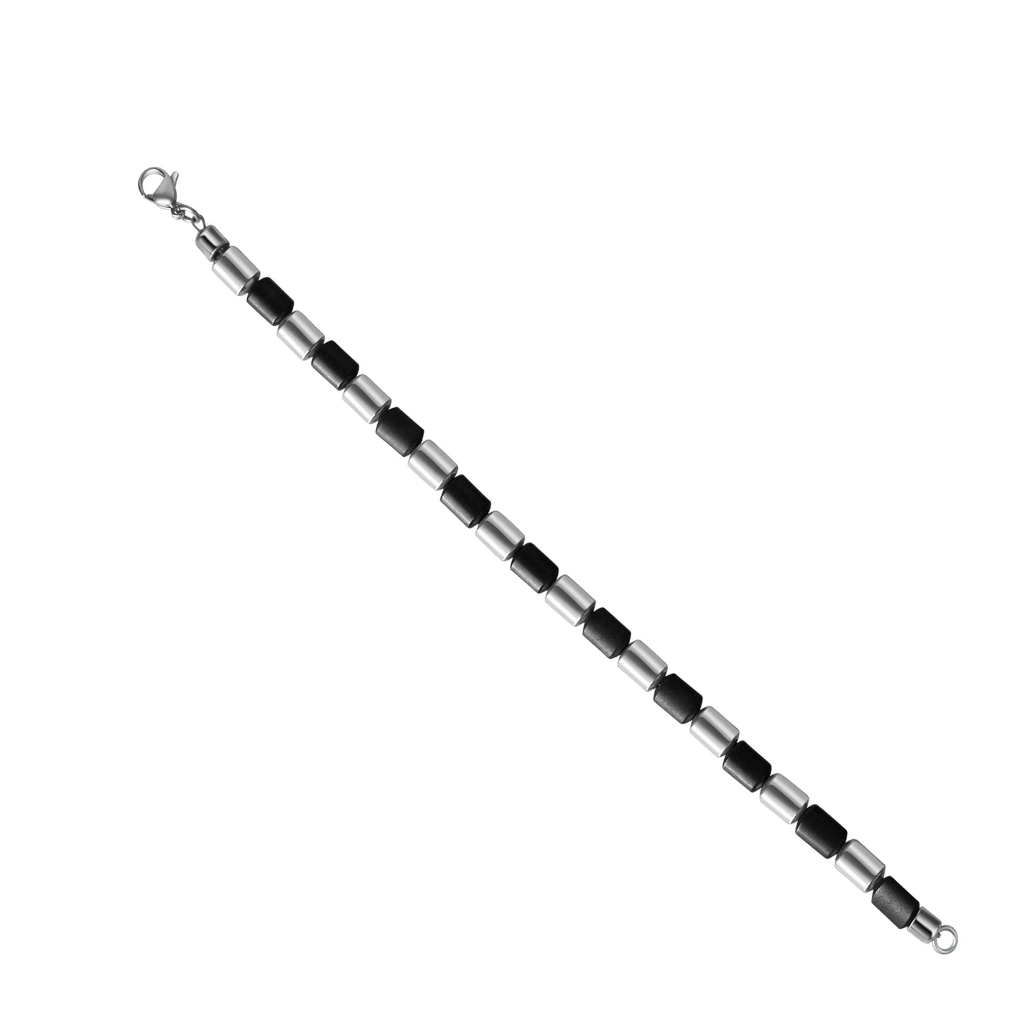 Armband Gliederarmband Edelstahl 20cm Hämatit