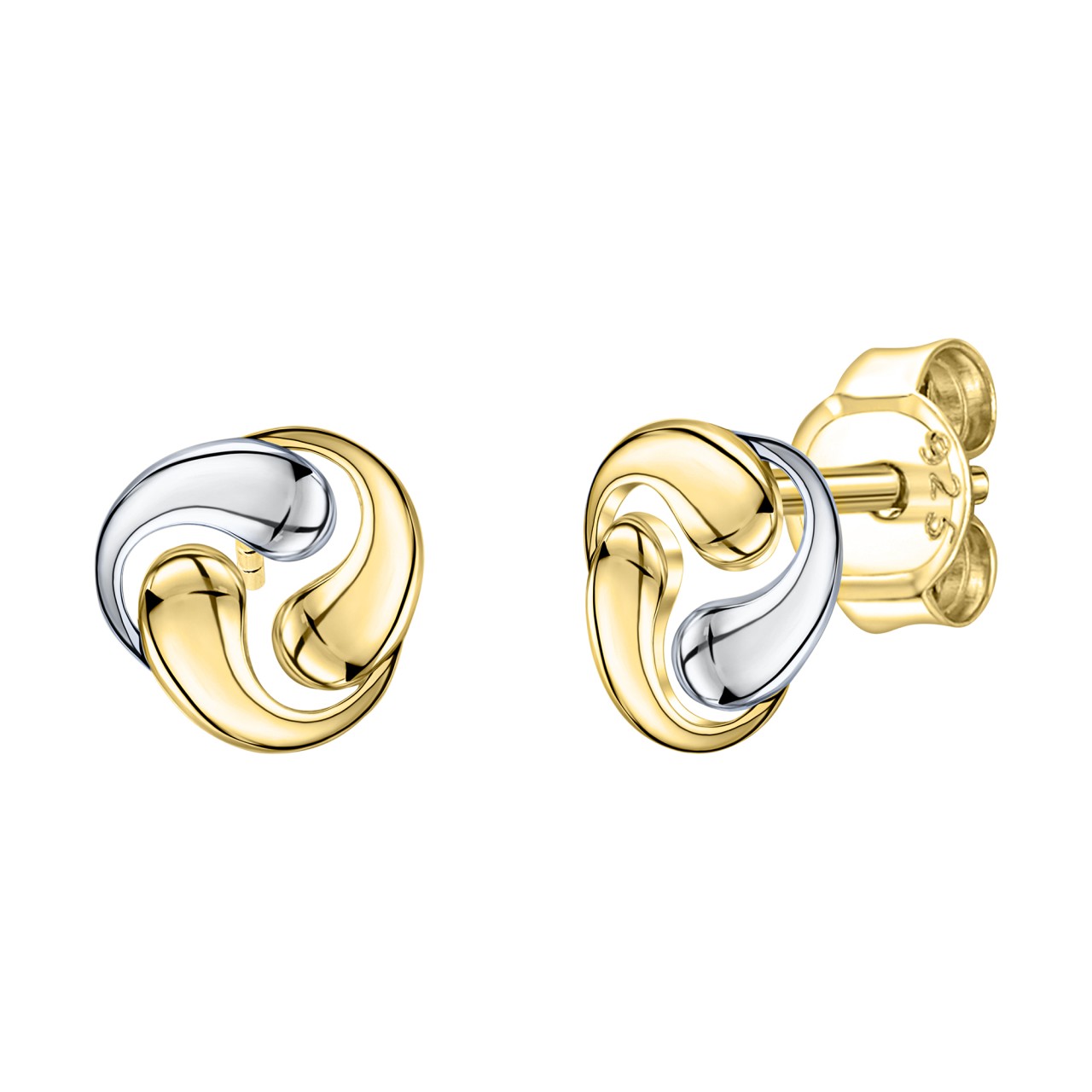 Schmuck Ohrstecker Damen 375er Gelbgold bicolor 0,7cm, 1 Paar günstig kaufen