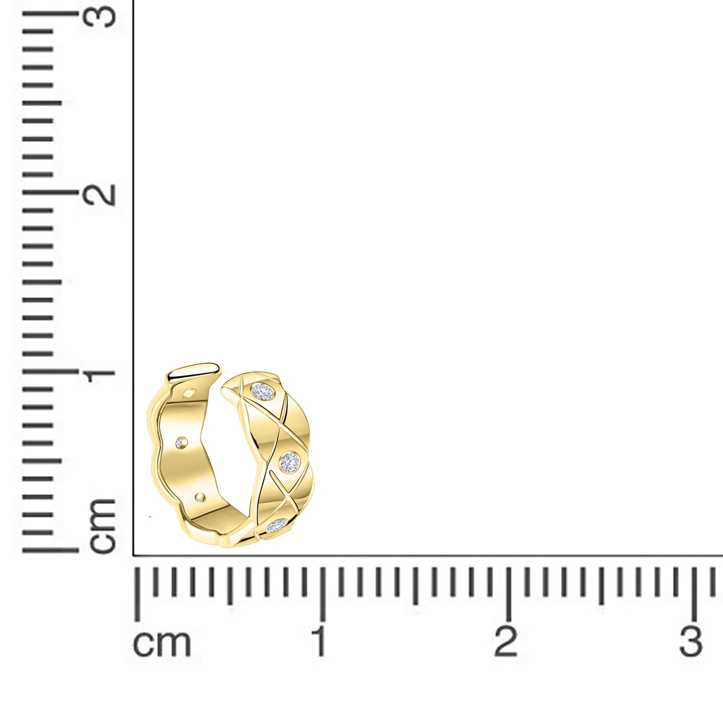 Ohrklemme 925/- Sterling Silber vergoldet 1,0cm Zirkonia