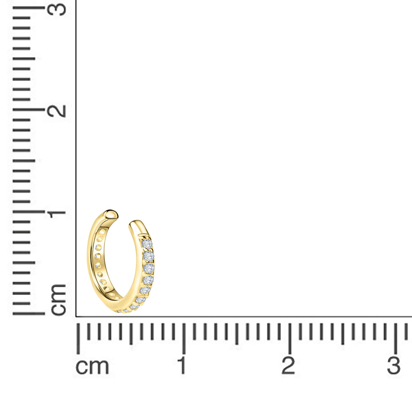 Ohrklemme 925/- Sterling Silber vergoldet 1,2cm Zirkonia
