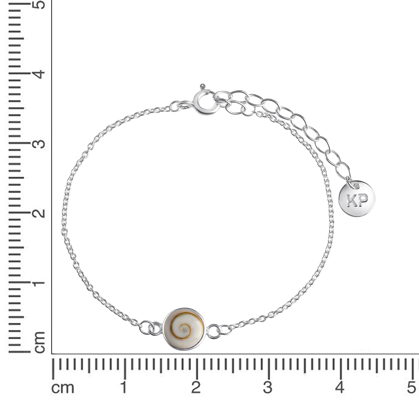 Armband Ankerkette 925/- Sterling Silber versilbert 19,0cm Muschel