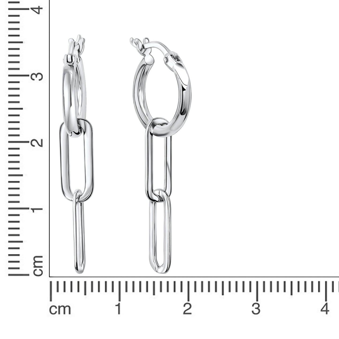 Creolen 925/- Sterling Silber rhodiniert 3,6cm