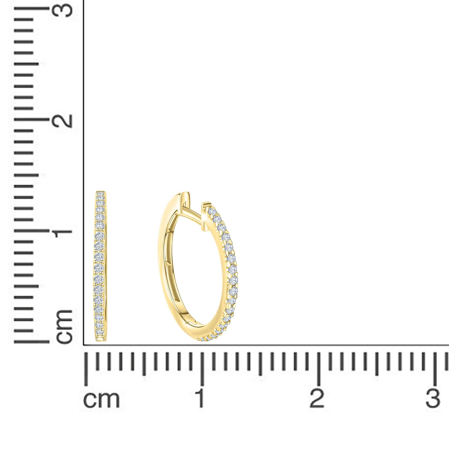 Klappcreolen 585/- Gold 1,7cm Zirkonia