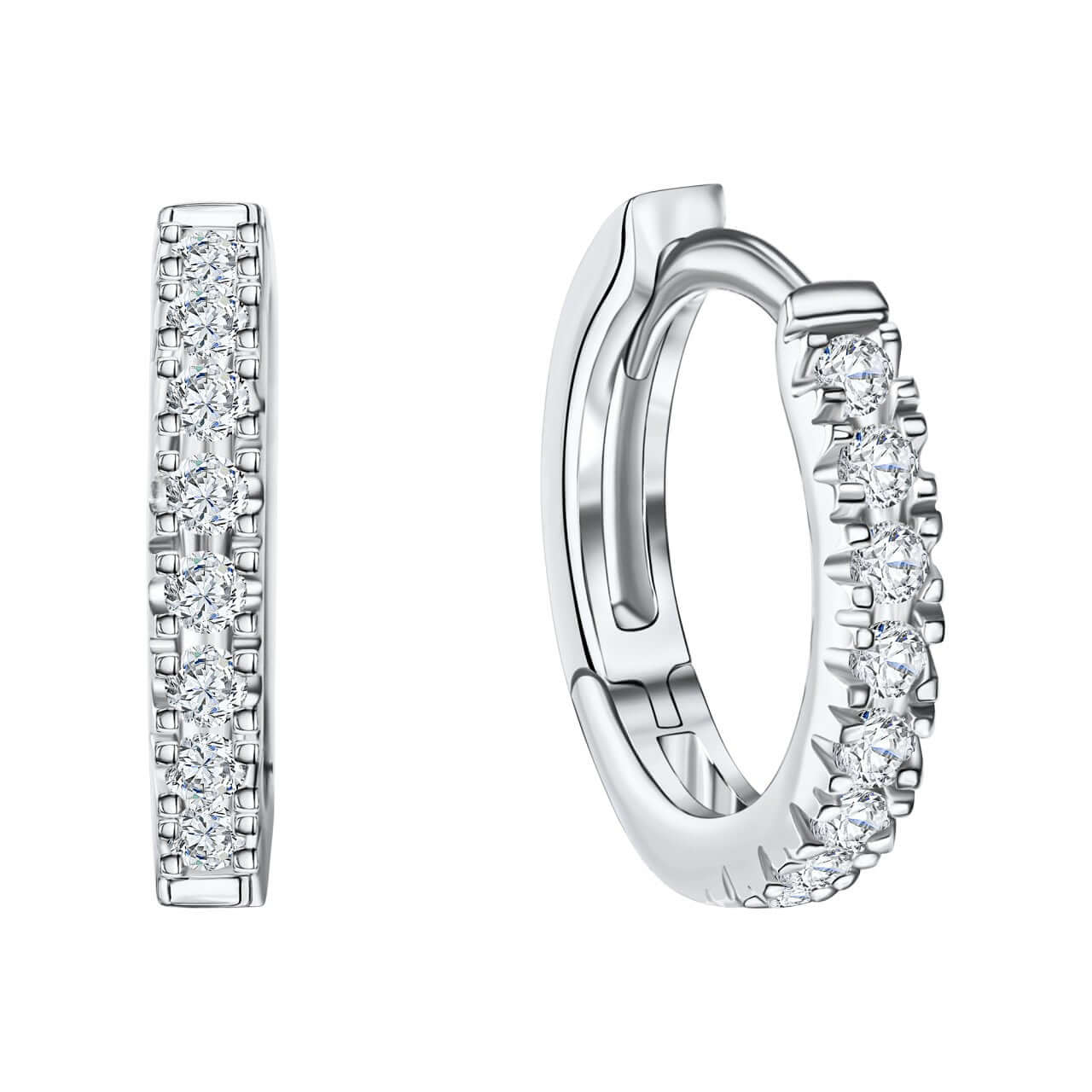 Schmuck Klappcreolen Ohrringe Damen 585er Weißgold Zirkonia, 1 Paar günstig kaufen