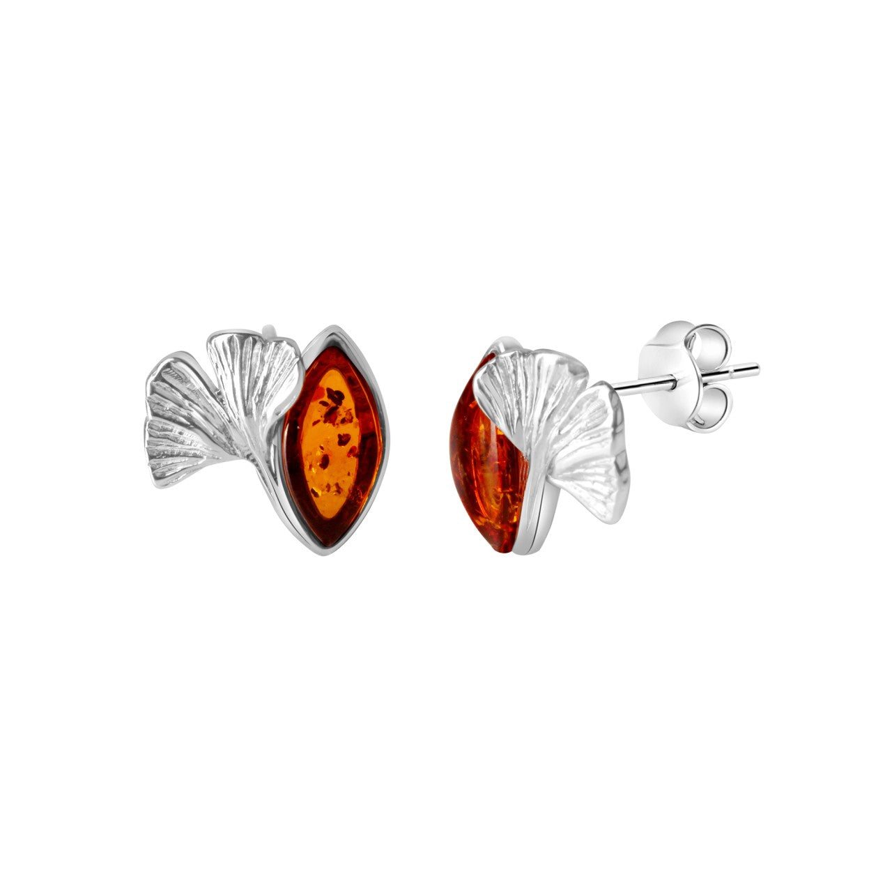 Schmuck Ohrstecker Damen 925-Sterling Silber rhodiniert Bernstein 1,9cm, 1 Paar günstig kaufen