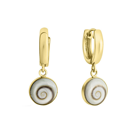Schmuck Klappcreolen Damen 925er Sterling Silber vergoldet Muschel 2,6cm, 1 Paar günstig kaufen