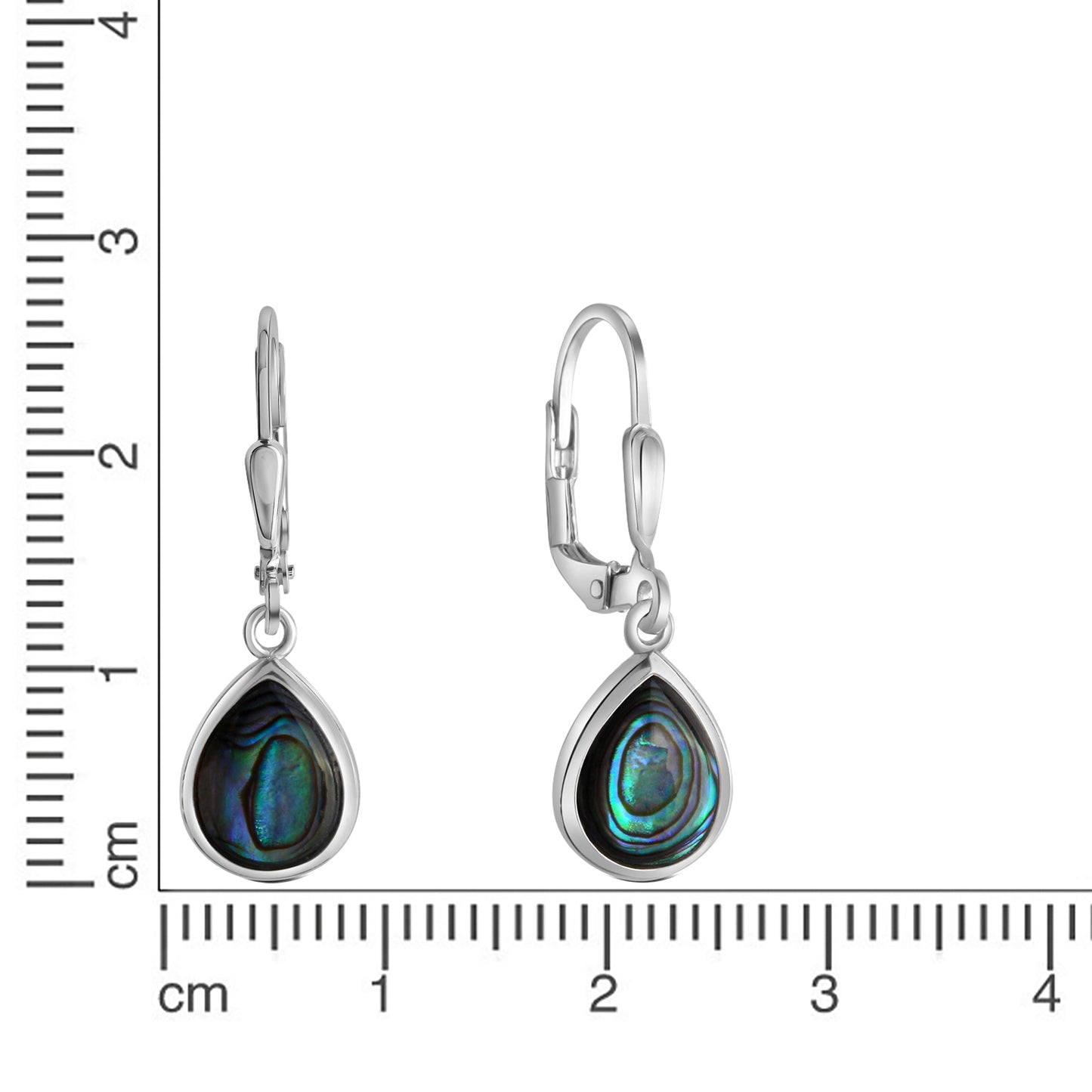 Ohrhänger 925/- Sterling Silber rhodiniert 2,7cm Abalone