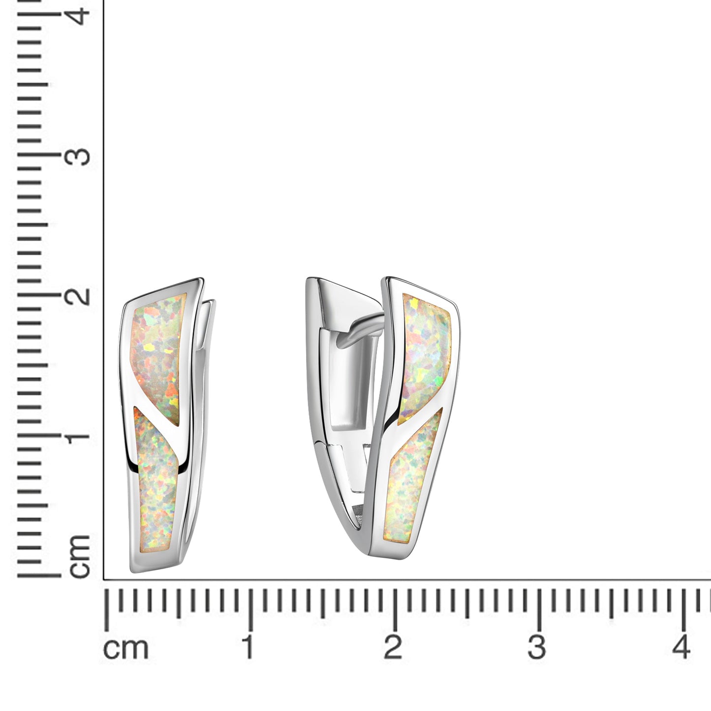 Klappcreolen 925/- Sterling Silber rhodiniert 1,8cm synth. Opal