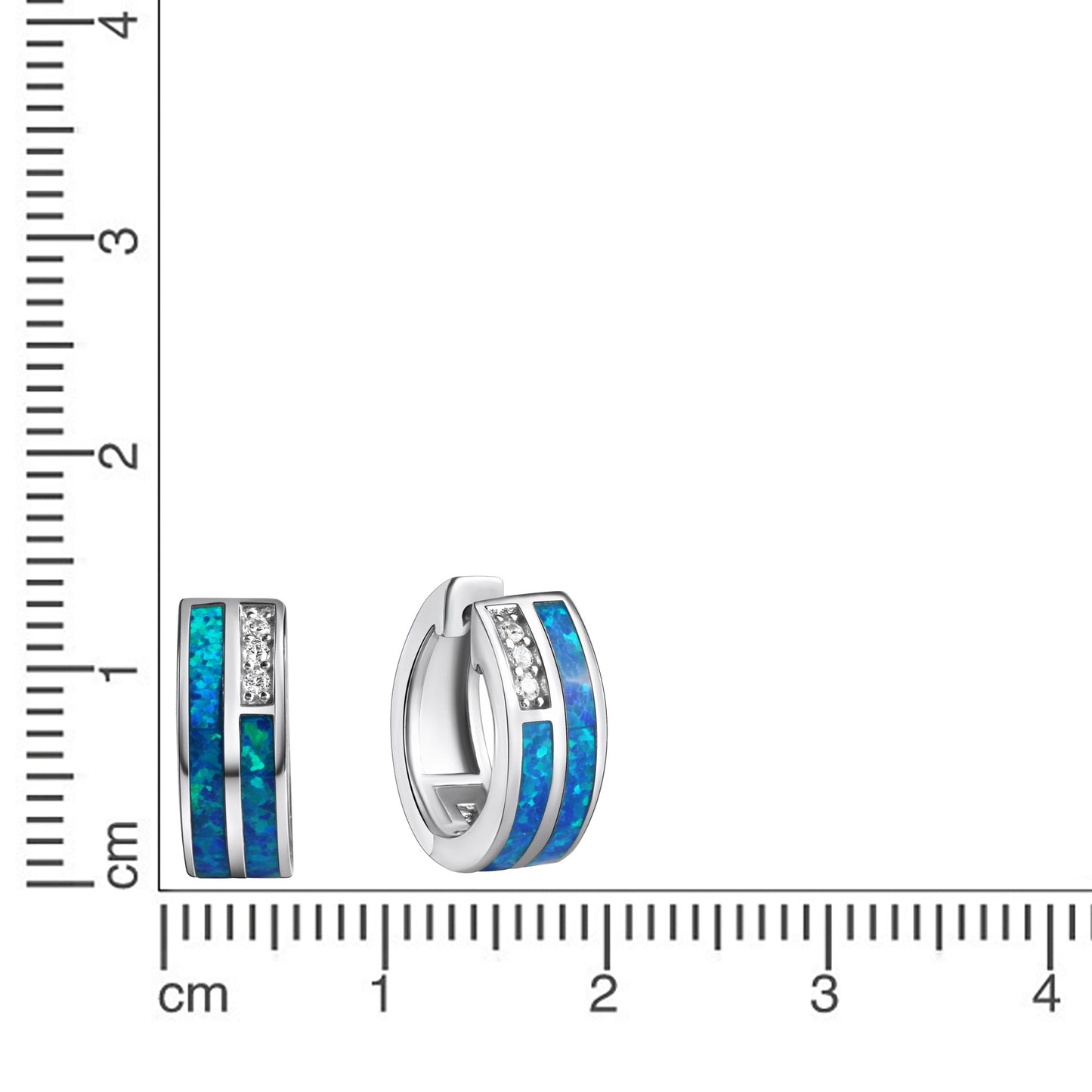 Klappcreolen 925/- Sterling Silber rhodiniert 1,5cm Zirkonia