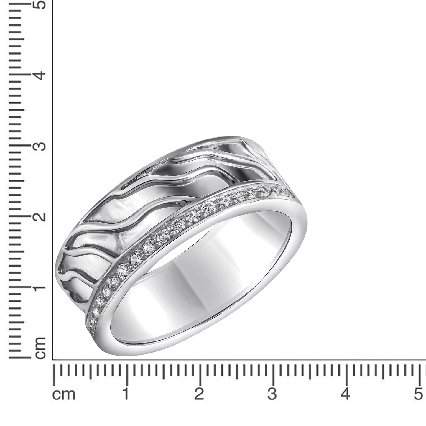 Ring 925/- Sterling Silber rhodiniert Zirkonia