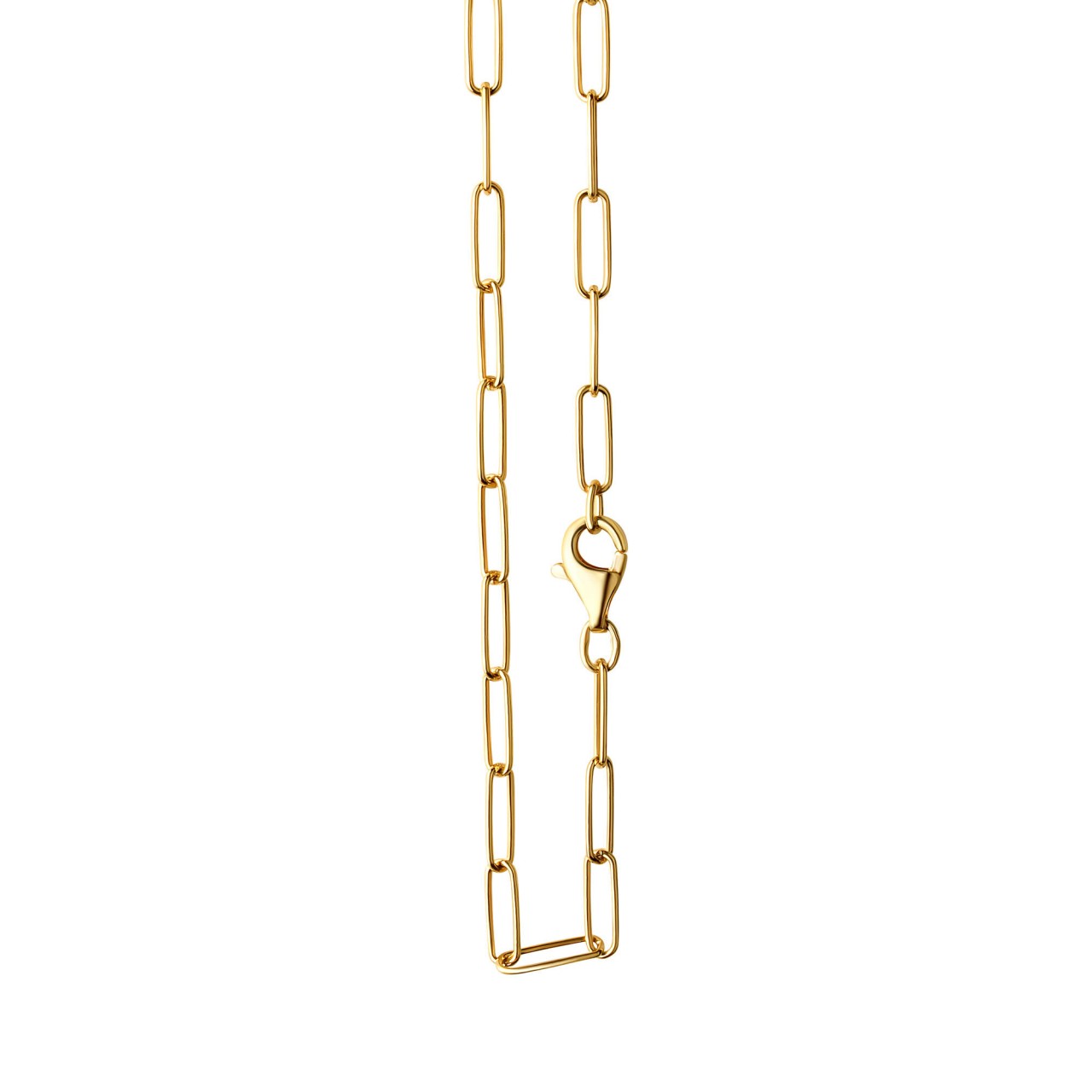 Schmuck Collier Damen 925er Sterlingsilber vergoldet Gliederkette glanz 60cm günstig kaufen