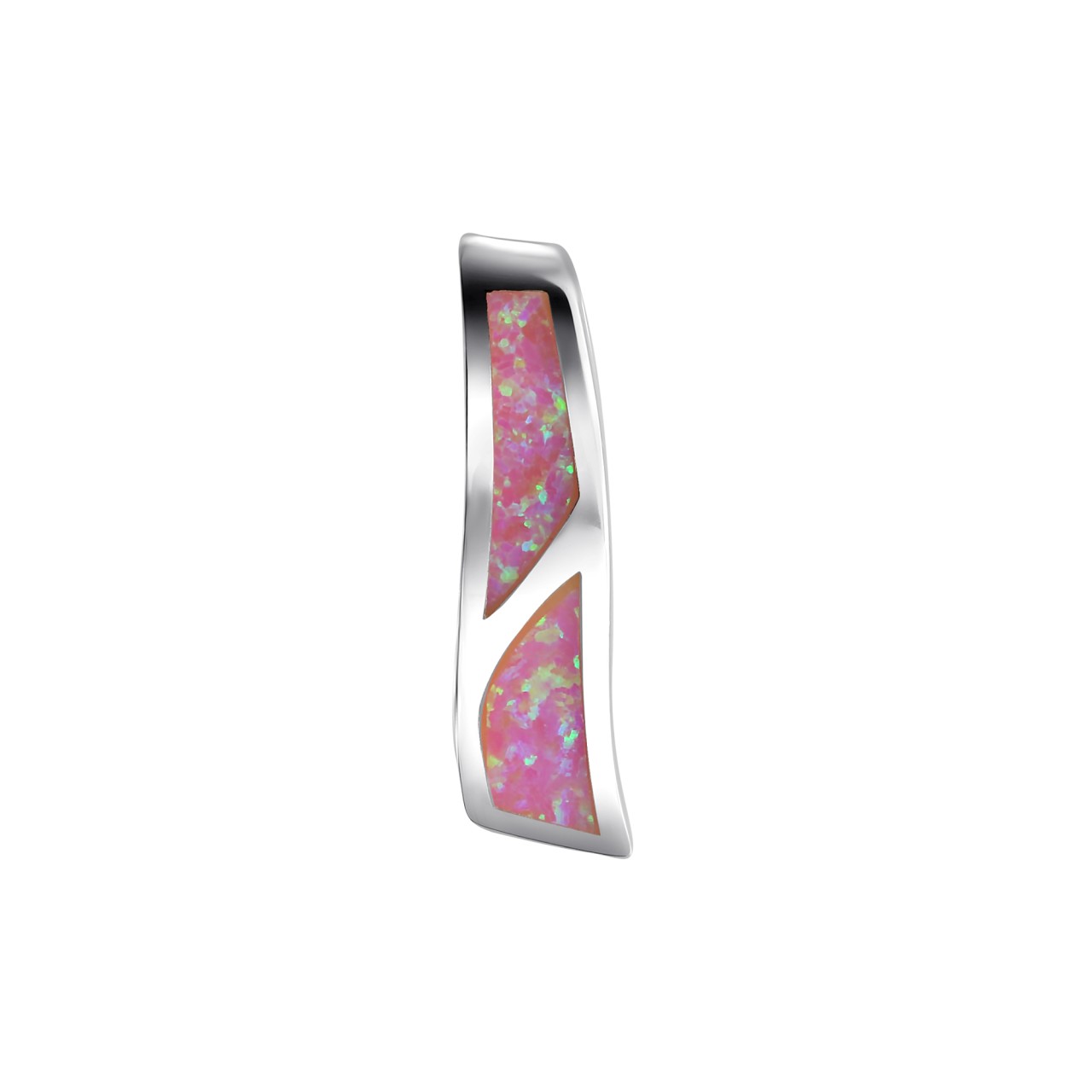 Schmuck Halsketten-Anhänger Damen 925-Sterling Silber rhodiniert synth. Opal pink 2,4cm günstig kaufen