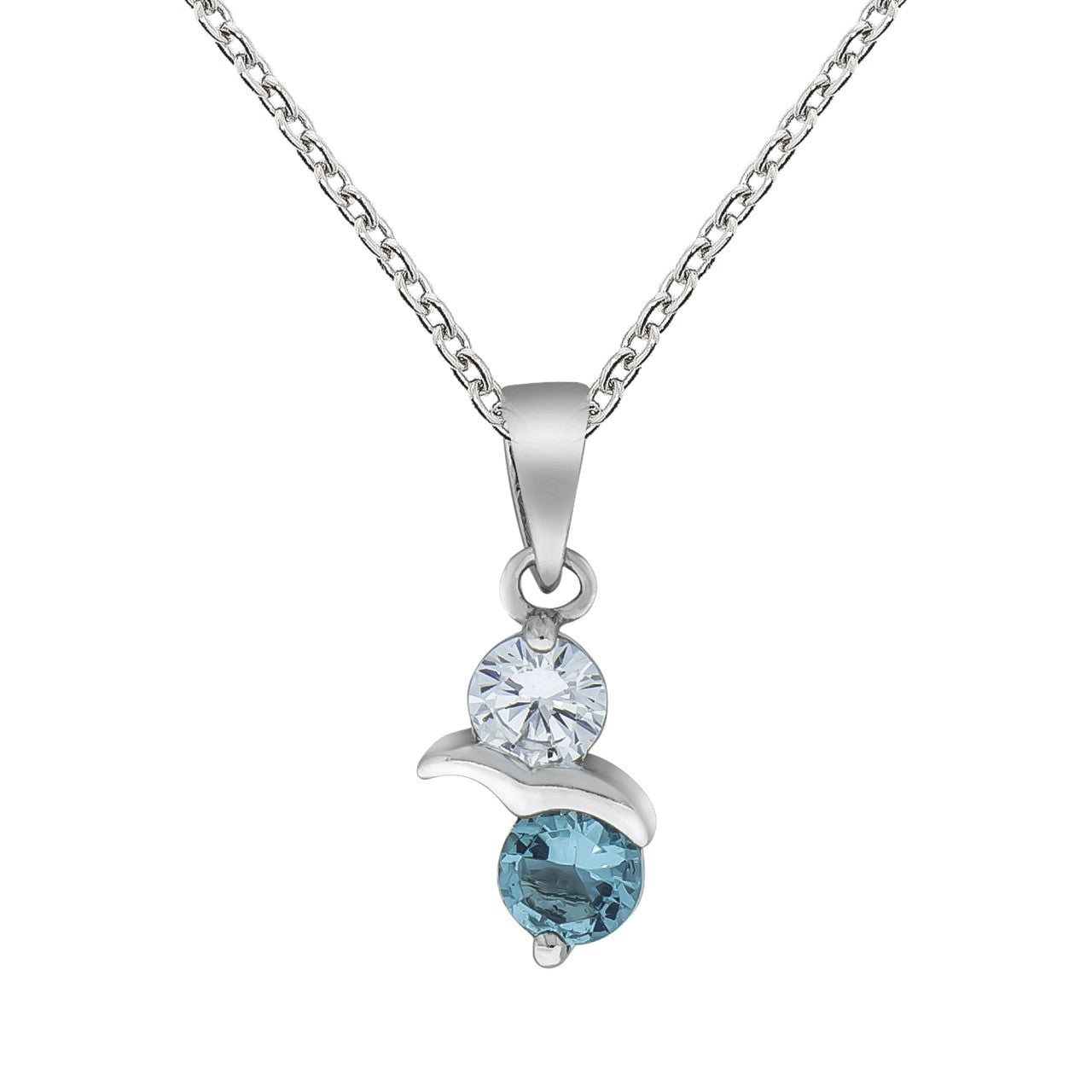 Schmuck Halsketten-Anhänger mit Halskette Damen 925er Sterling Silber rhodiniert mit Zirkonia und Glasstein 42cm günstig kaufen